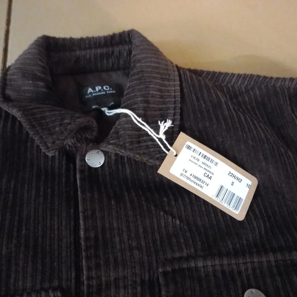 A.P.C BROWN CORD PADDED SHIRT - S
