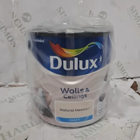 DULUX WALLS & CEILINGS NATURAL HESSIAN MATT EMULSION PAINT, 2.5L - COLLECTION ONLY