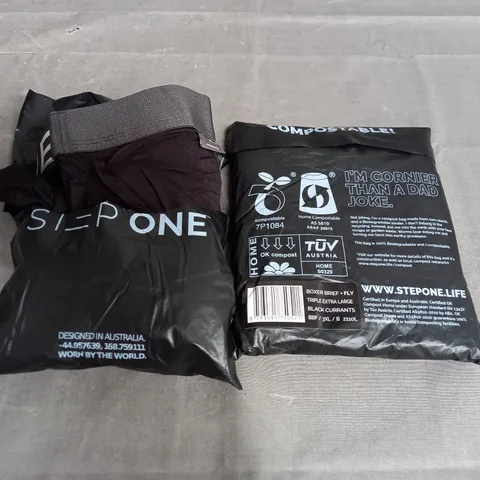 STEP ONE X2 BOXER BRIEF + FLY IN BLACK CURRENTS SIZE 3XL