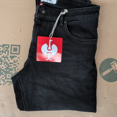 ENGELBERT STRAUSS DENIM WORKWEAR REGULAR STRAIGHT LEG JEANS IN BLACK SIZE 34R