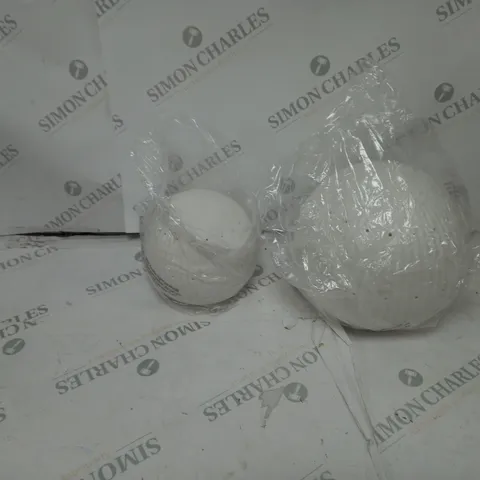 BOXED KELLY HOPPEN SET OF 2 LARGE CERAMIC LIGHT UP ORNAMENTS