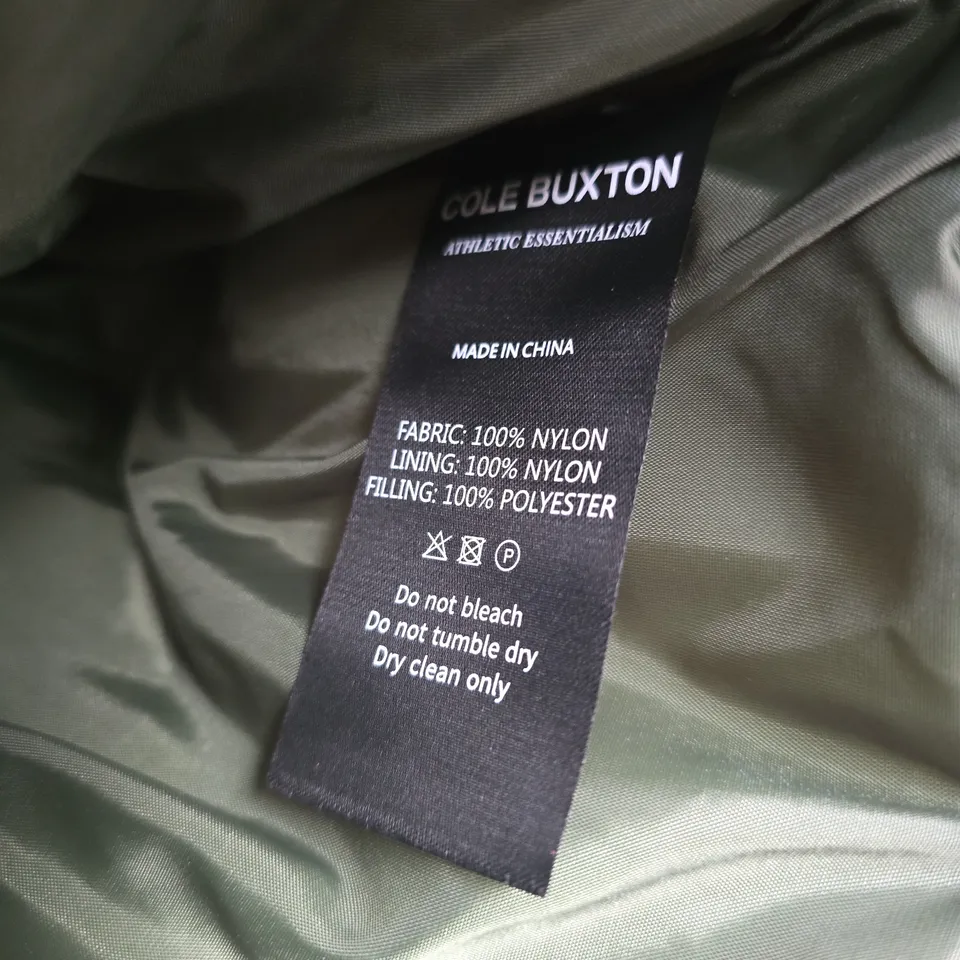 COLE BUXTON QUILTED PUFFER JACKET – OLIVE GREEN - SIZE LARGE 