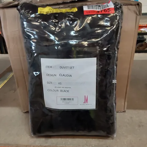 BAGGED AMIRA MICROFIBRE 144 TC DUVET COVER SET IN BLACK 