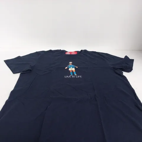 HAT SCARF OR A BADGE DIEGO MARADONA "LIVE IS LIFE" BLUE MEDIUM T SHIRT