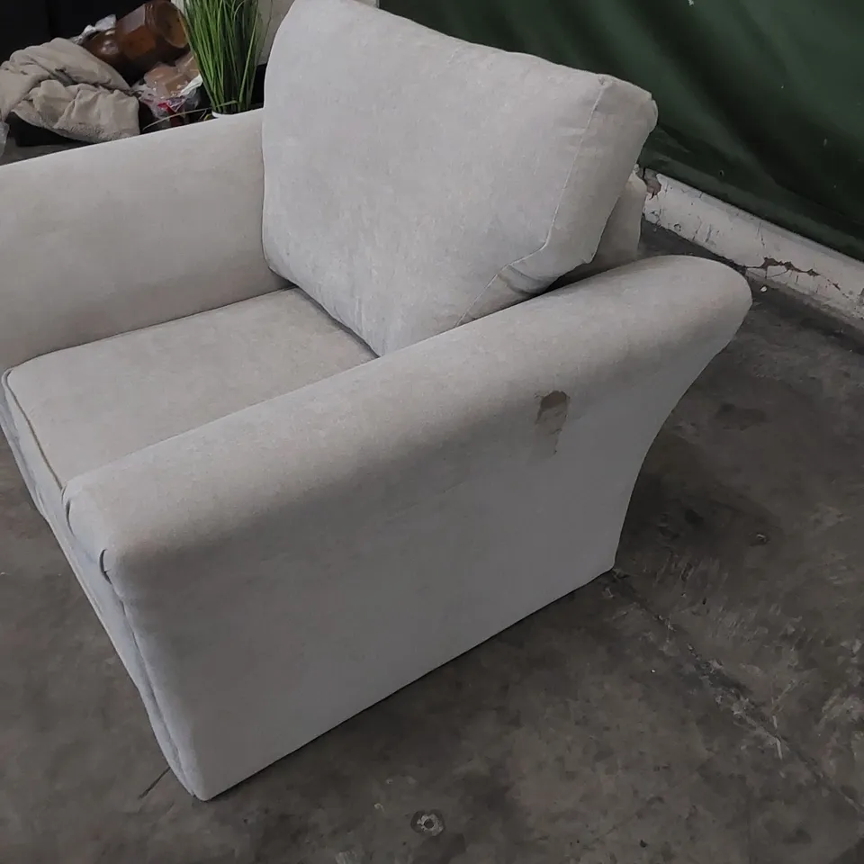 DESIGNER FABRIC UPHOLSTERED ARMCHAIR 
