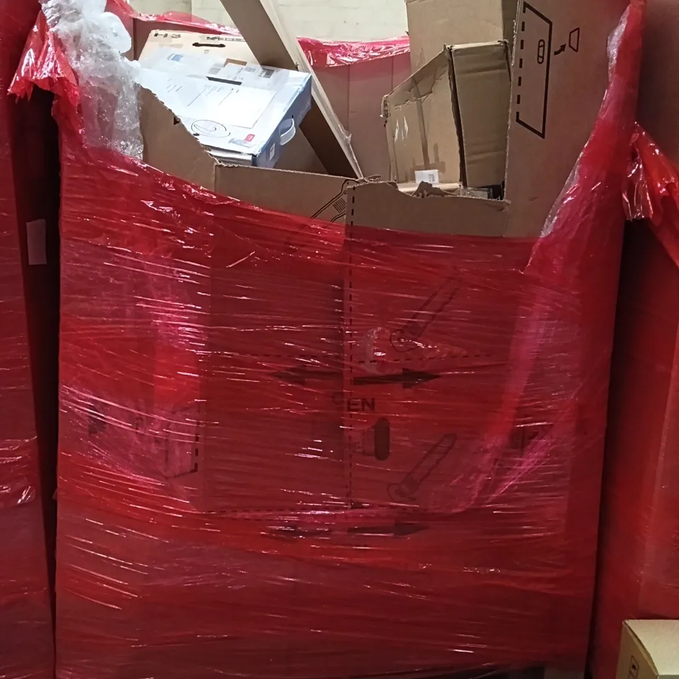 PALLET OF ASSORTED HOUSEHOLD GOODS AND PRODUCTS TO INCLUDE;MODERN LED ARC FLOOR LAMP,GEL SEAT CUSHIONS FOR PRESSURE RELIEF, CERAMIC COOK WEAR SET