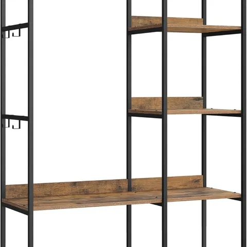 BOXED SONGMICS PORTABLE CLOTHES WARDROBE - BROWN/BLACK