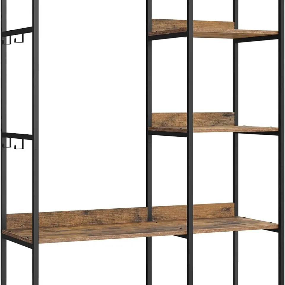 BOXED SONGMICS PORTABLE CLOTHES WARDROBE - BROWN/BLACK