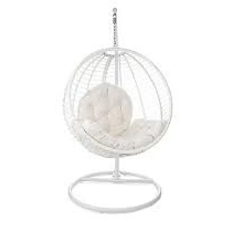 BOXED INNOVATORS ROUND IBIZA HANGING CHAIR, WHITE [COLLECTION ONLY]
