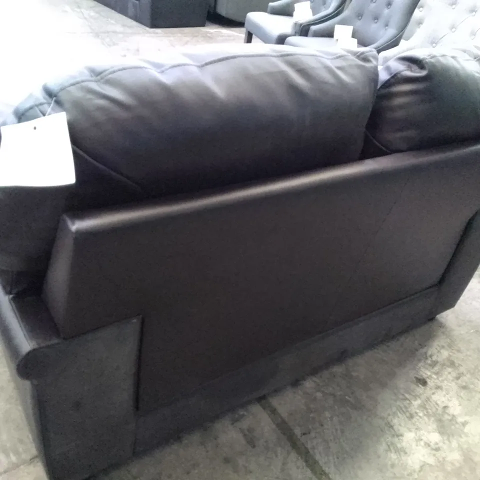 QUALITY DESIGNER ANDERSON 2 SEATER SOFA - BROWN LEATHER 