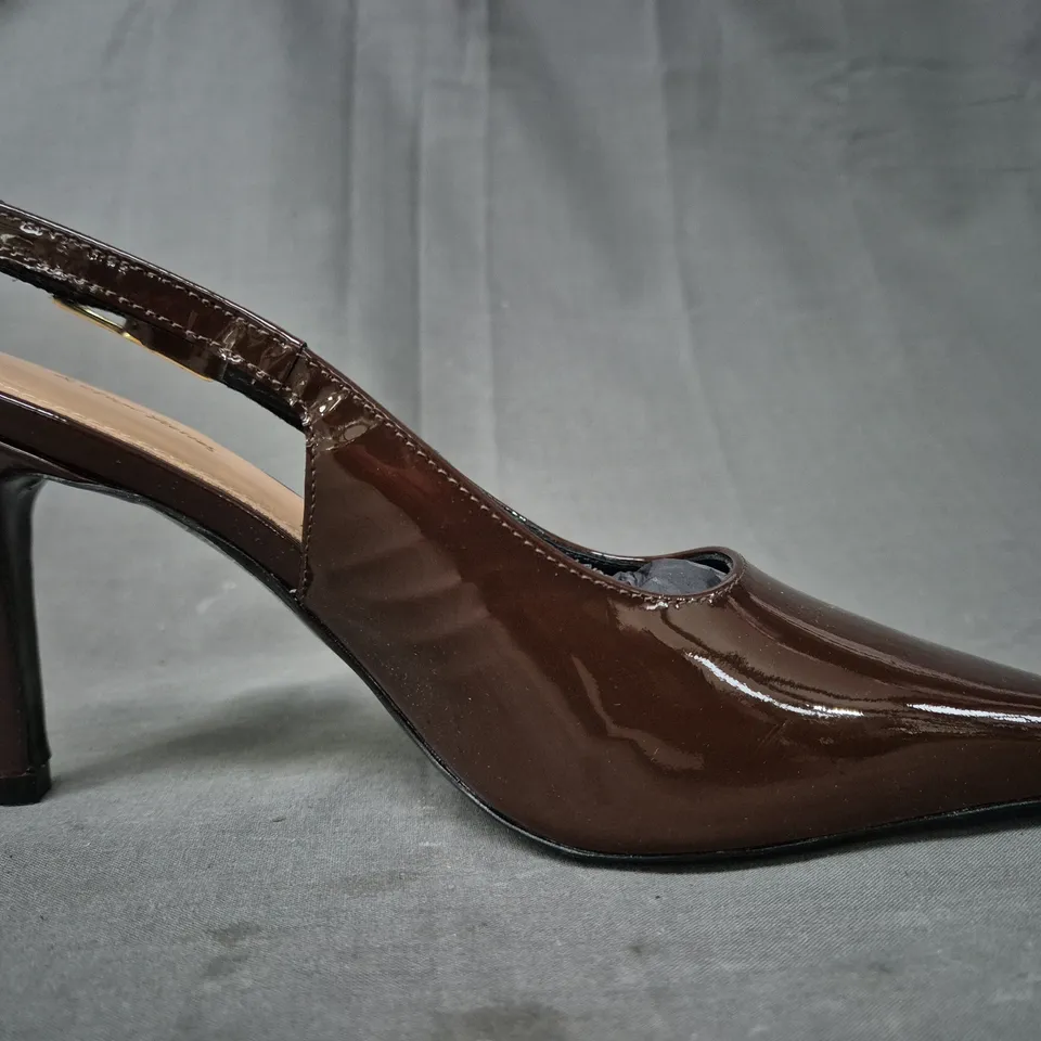 BOXED PAIR OF SHOES & OTHER STORIES HEELS IN CHOCOLATE (2 LEFT FEET)