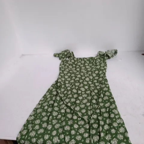 NOBODY'S CHILD ELSIE MIDI DRESS – GREEN FLORAL PRINT – UK 12 (EU 40, US 8)