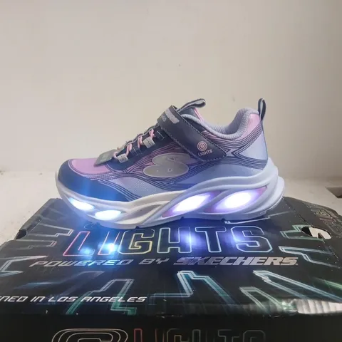 SKECHERS S-LIGHTS KIDS SNEAKERS – PURPLE/PINK GRADIENT, UK KIDS 12