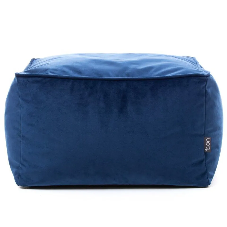 BOXED DUFOUR POUFFE - NAVY BLUE UPHOLSTERY 