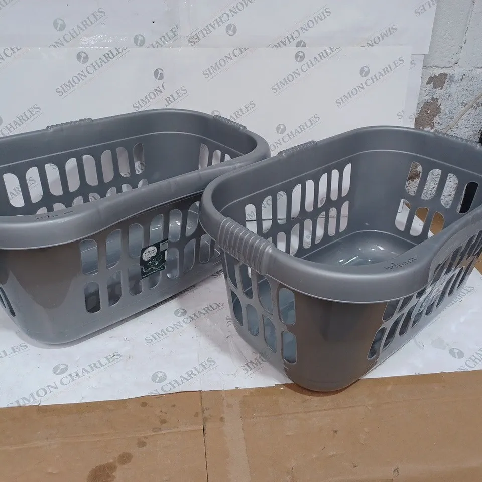 SET OF 2 WHAM CASA HIPSTER SILVER LAUNDRY BASKETS
