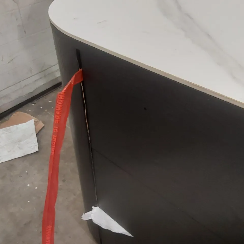 DANETTI WOODEN SIDETABLE WITH MARBLE EFFECT TOP