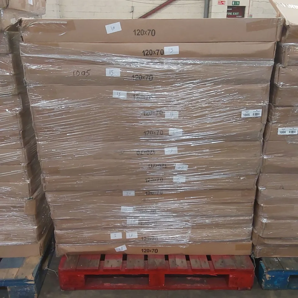APPROX 28 X ASSORTED BRAND NEW BOXED DESIGNER TABLE TOPS - DESIGNS AND COLOURS MAY VARY // SIZES: 120 X 70cm // 14 BOXES - 2 TOPS PER BOX