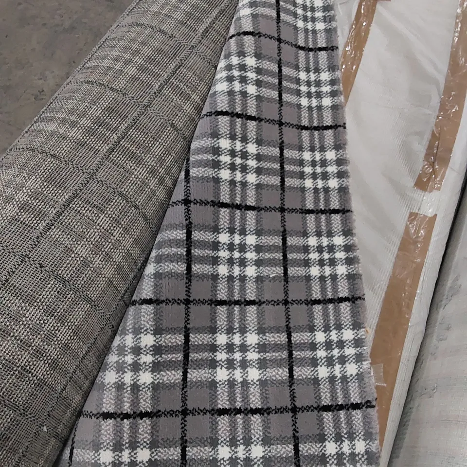 ROLL OF QUALITY CHELSEA HARBOUR KINROSS GREY PLAID CARPET // SIZE: 10 X 4m