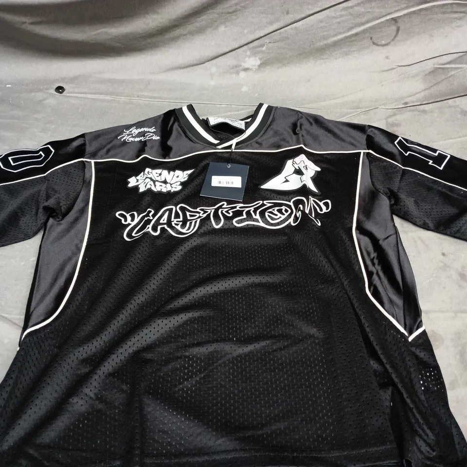 LEGENDE PARIS ICE CREAM MESH JERSEY - BLACK, MEN'S SIZE M (LPTEE027)