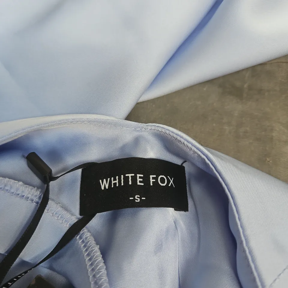 WHITE FOX LIGHT BLUE SATIN SLIP DRESS – SIZE S