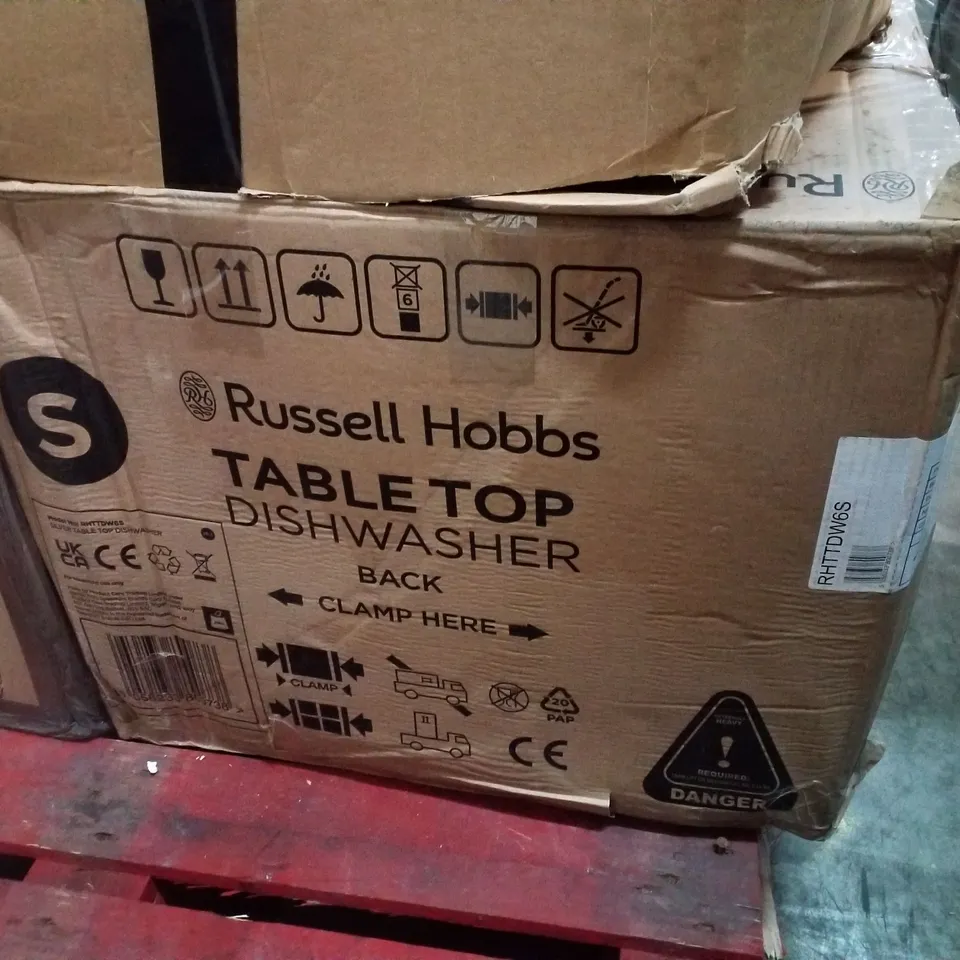 BOXED RUSSELL HOBBS FREESTANDING COMPACT DISHWASHER RHTTDW6S - UNPROCESSED RAW RETURN