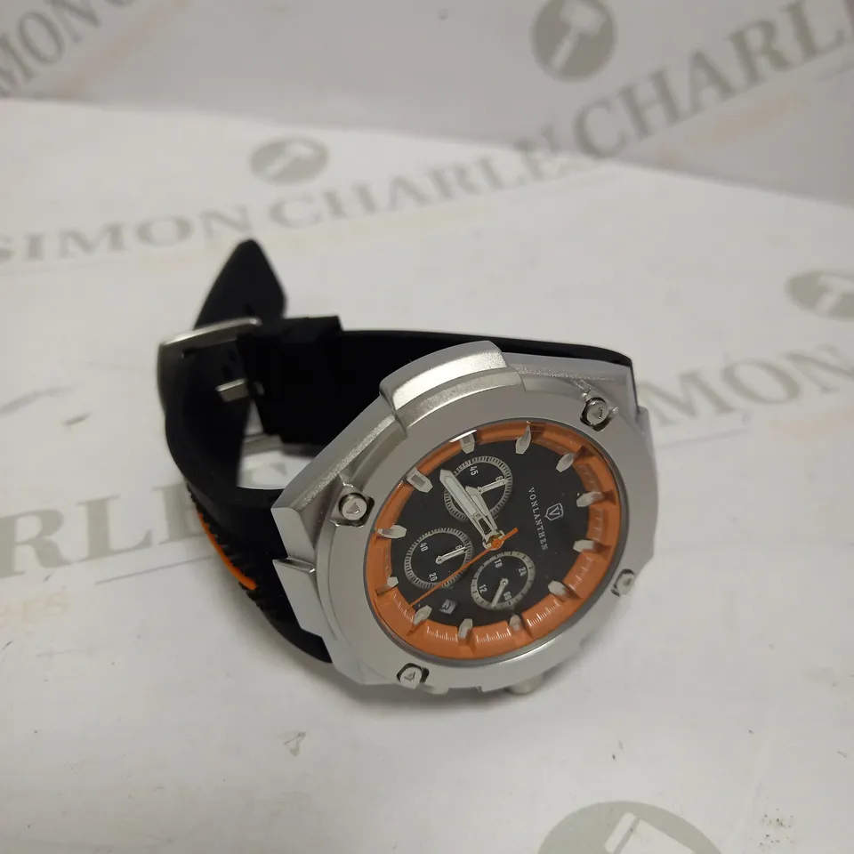 MENS VONLANTHEN CHRONOGRAPH WATCH – V200 – TEXTURED DIAL – 3ATM WATER RESISTANT – BLACK RUBBER STRAP