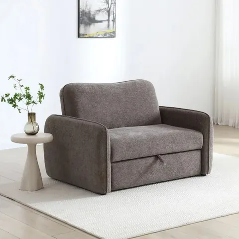 BOXED CAYLA CHENILLE POP UP SOFA BED - MOCHA (2 BOXES)