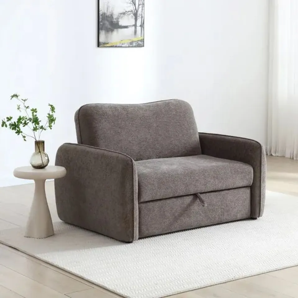 BOXED CAYLA CHENILLE POP UP SOFA BED - MOCHA (2 BOXES)