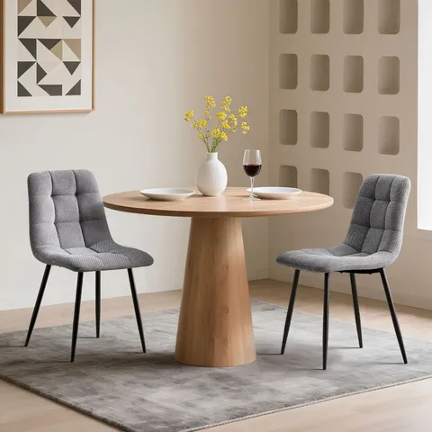BOXED SET OF 4 CHRISTIE DINING CHAIRS - GREY