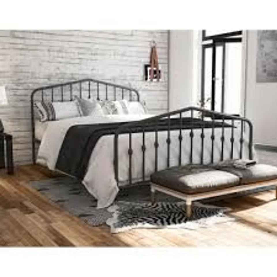 BOXED NOVOGRATZ BUSHWICK DOUBLE GREY BED FRAME