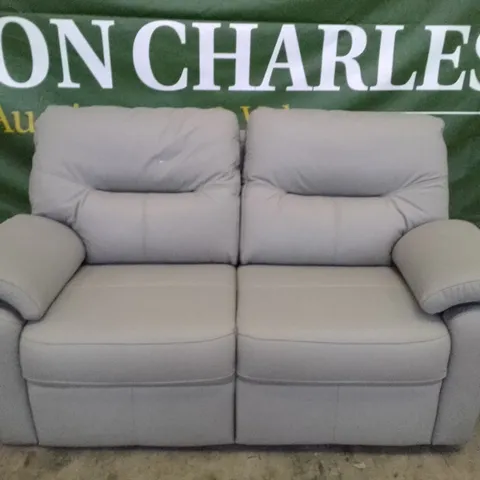 QUALITY DESIGNER G-PLAN SEATTLE 2.5 SEATER SOFA - CAMBRIDGE GREY LEATHER 