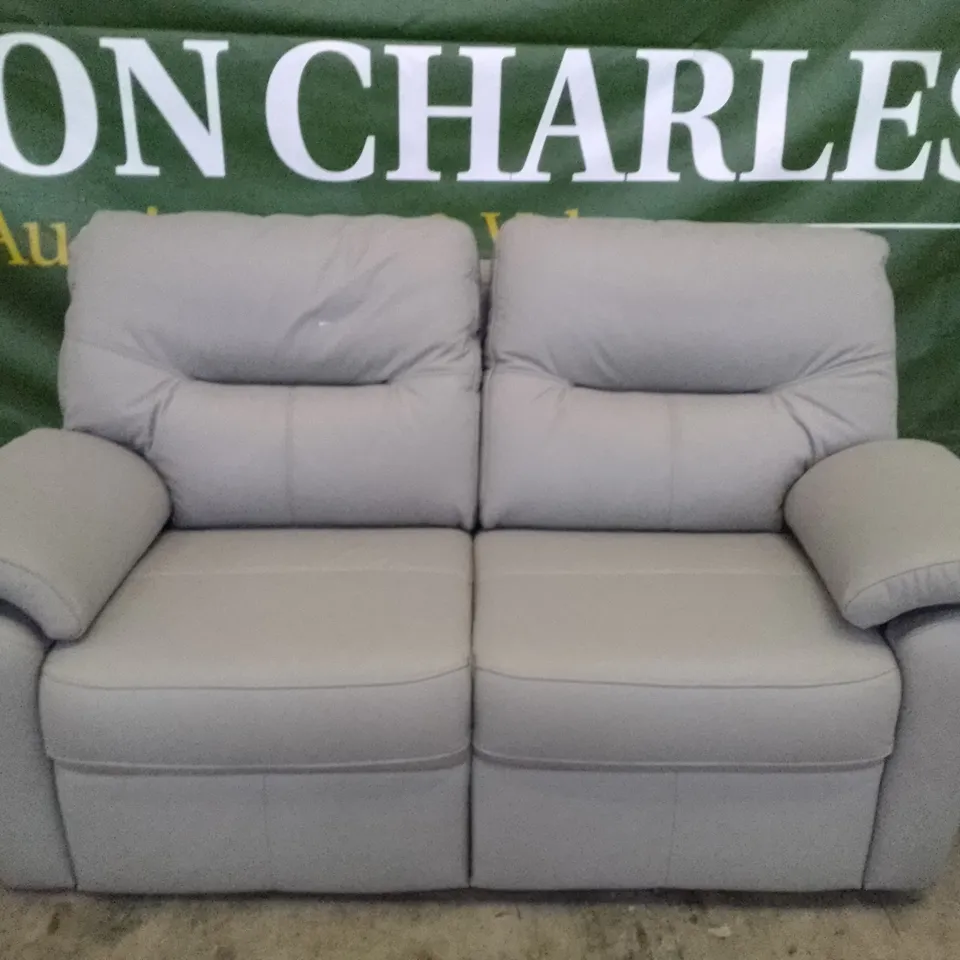 QUALITY DESIGNER G-PLAN SEATTLE 2.5 SEATER SOFA - CAMBRIDGE GREY LEATHER