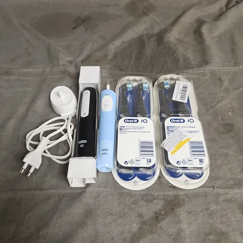 BRAUN ORAL B IO ELECTRIC TOOTHBRUSH WITH REPLACEMENT HEADS