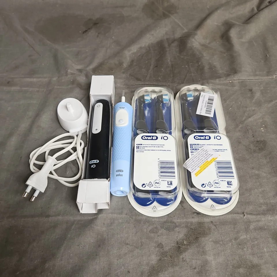 BRAUN ORAL B IO ELECTRIC TOOTHBRUSH WITH REPLACEMENT HEADS