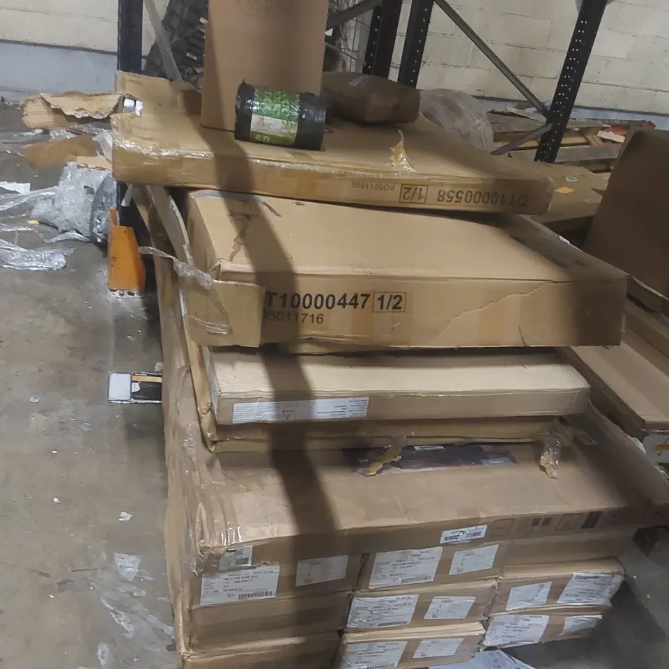 PALLET OF ASSORTED INCOMPLETE DESIGNER FURNITURE PARTS AND PIECES