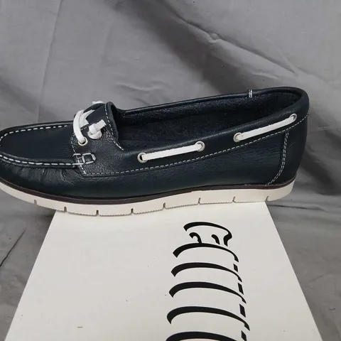 CAPOLLINI TILDA C715 NAVY/WHITE LEATHER BOAT SHOES (UK 5, EU 38)