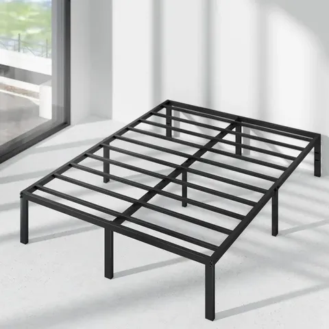 BOXED BARBIERI MINIMAL BLACK BED FRAME WITH SQUARE FEET - SIZE UNSPECIFIED (1 BOX)