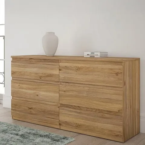 LISSON 6 DRAWER CHEST - NEW OAK - COLLECTION ONLY 