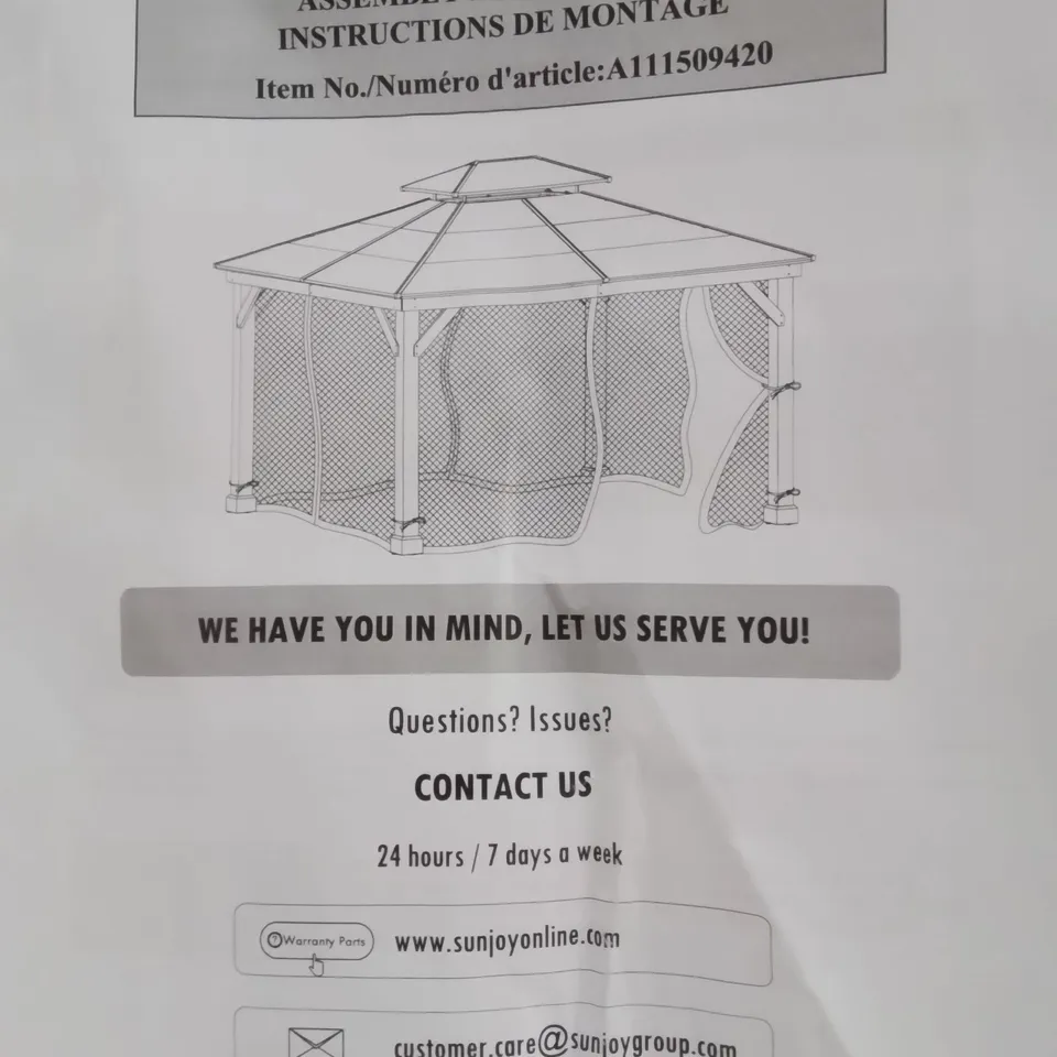BOXED NET FOR CEDAR WOOD GAZEBO 336CM × 394CM KALISSI