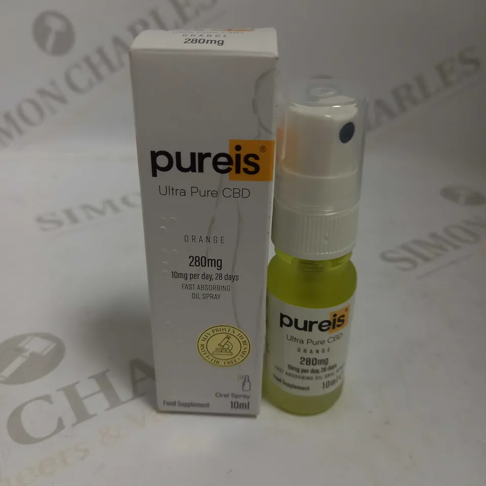 PUREIS ULTRA PURE CBD ORANGE 280MG ORAL SPRAY FOOD SUPPLEMENT 10ML