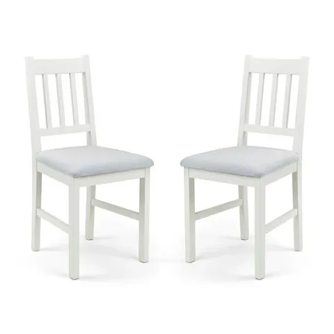 BOXED CARAMAL SLAT BACK SIDE CHAIR WHITE & GREY