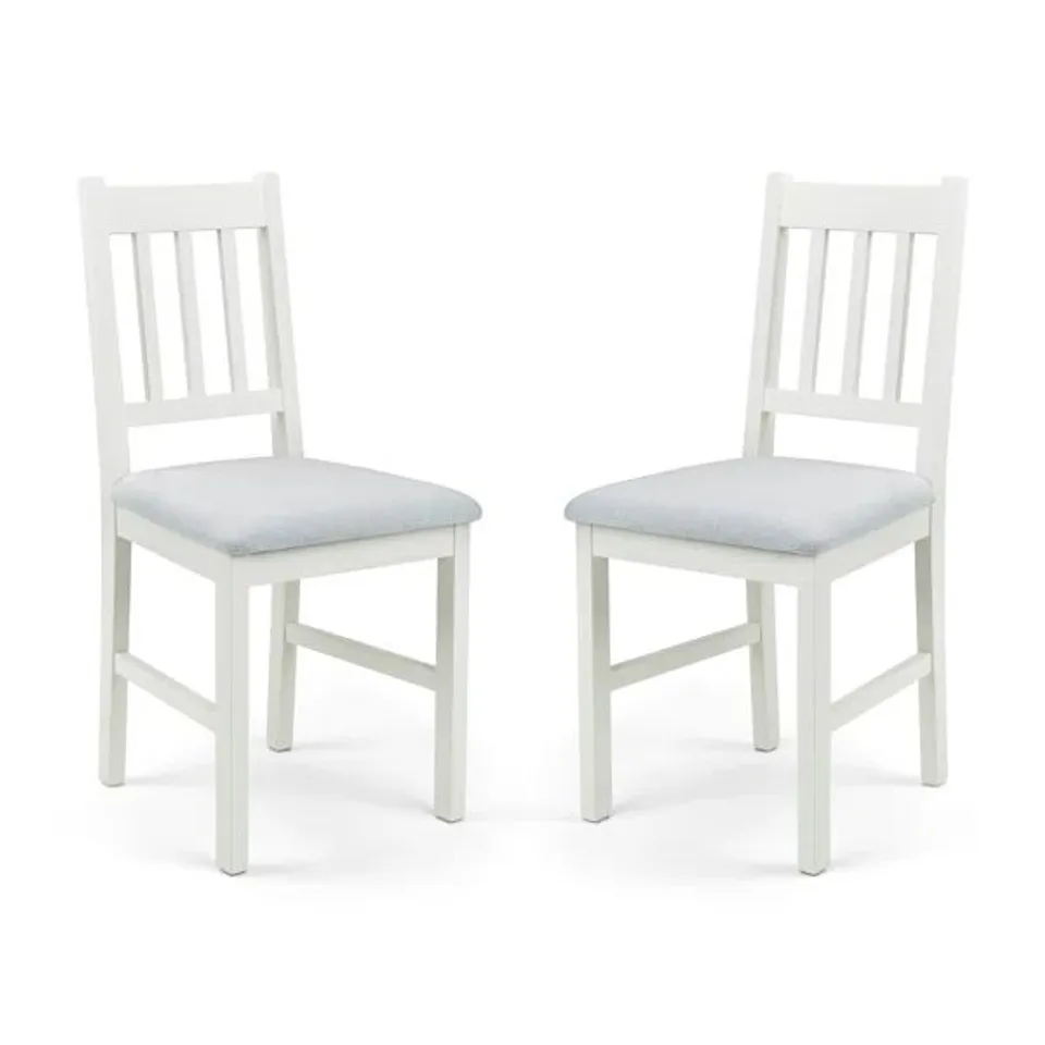 BOXED CARAMAL SLAT BACK SIDE CHAIR WHITE & GREY