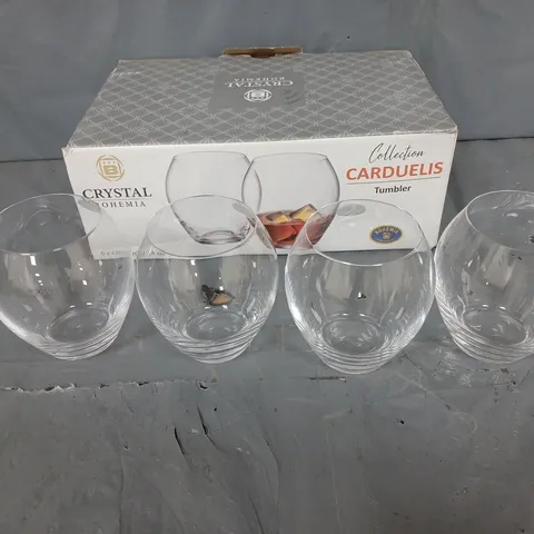 CRYSTAL BOHEMIA CARDUELIS TUMBLER X4 - COLLECTION ONLY 
