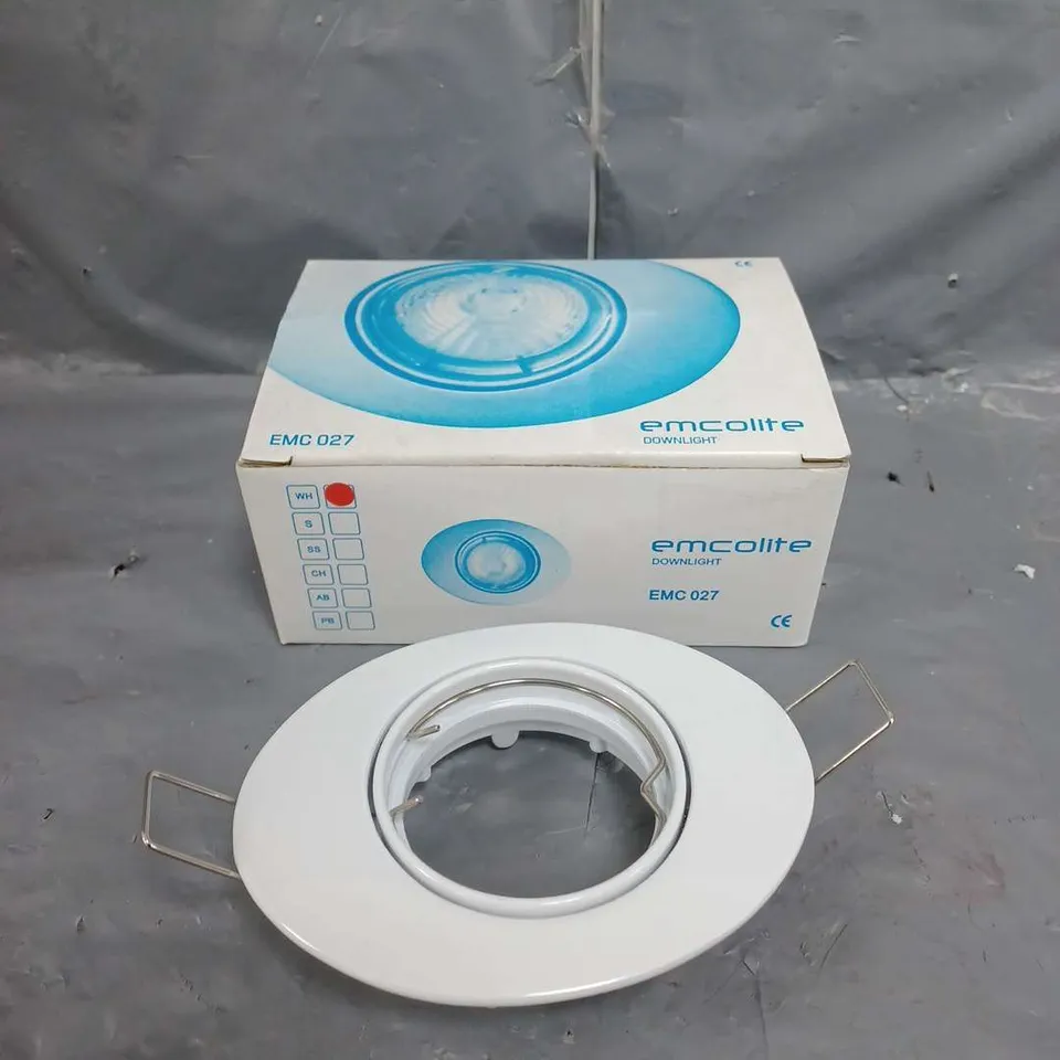 APPROXIMATELY 50 BOXED EMCOLITE DOWNLIGHTS