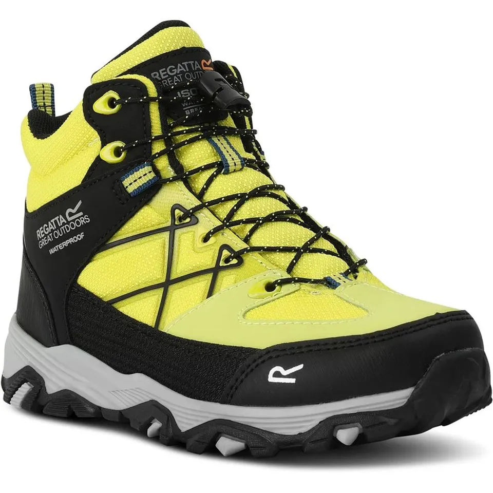 BRAND NEW REGATTA KIDS SAMARIS III WALKING BOOTS IN LIME PUNCH - UK 12