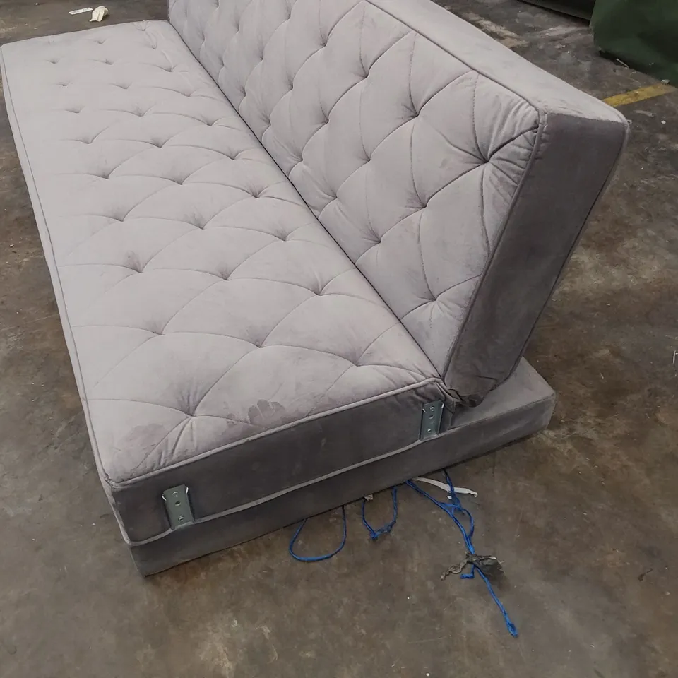 DESIGNER CLICK CLACK SOFA BED GREY FABRIC