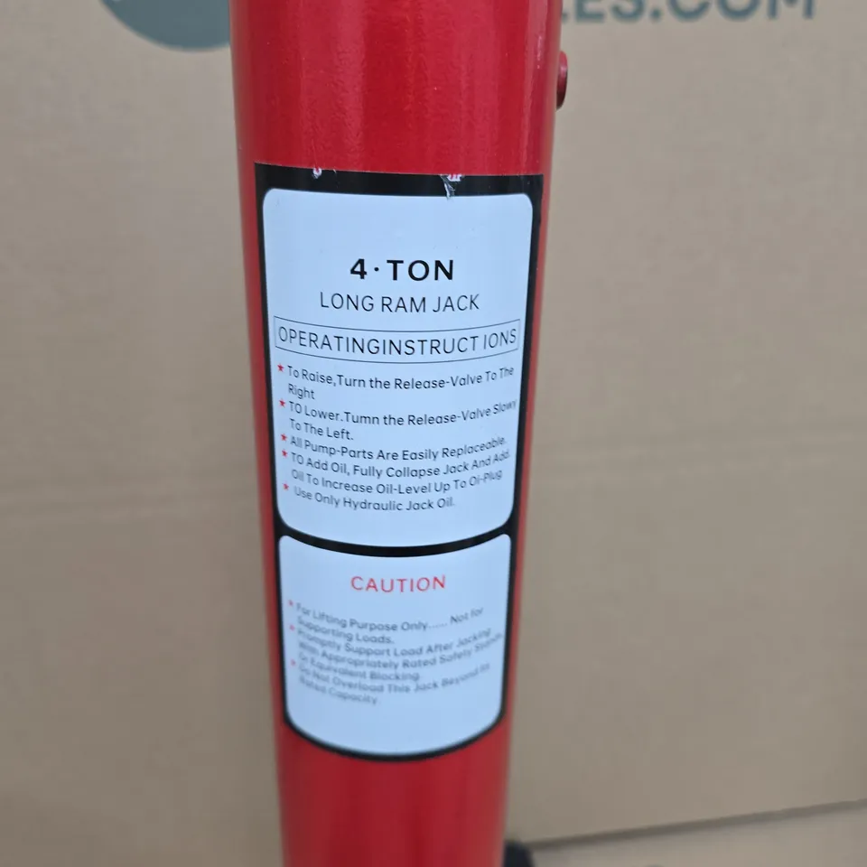 RED 4-TON LONG RAM HYDRAULIC JACK