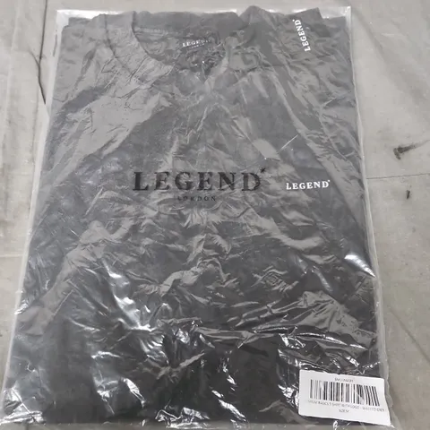 LEGEND LONDON PREMIUM BASICS T-SHIRT WITH LOGO – WASHED GREY – SIZE M