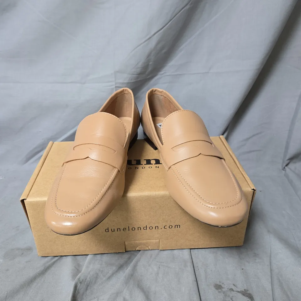 DUNE LONDON LEATHER PENNY LOAFERS – TAN, UK 7