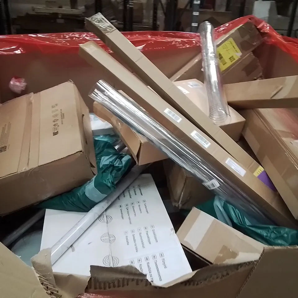 PALLET OF ASSORTED HOUSEHOLD GOODS AND PRODUCTS TO INCLUDE;CEILING FAN WITH LIGHT,KIDS POLICE TOYS,RETRACTABLE SAFETY GATE